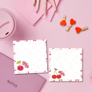 Cherry Notepad, Sweet Notes Notepad, Printable Notepad, Kawaii Memo ...