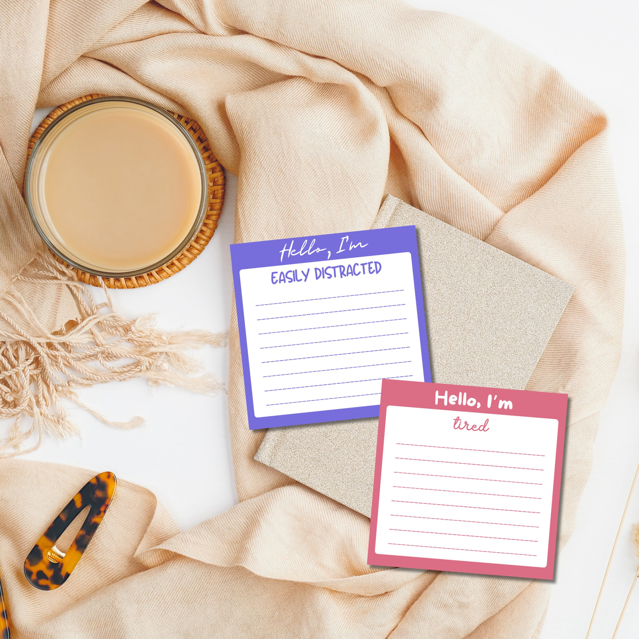 Funny Printable Notepad, Kawaii Memo Sheets ,cute Stationery ,nametag ...