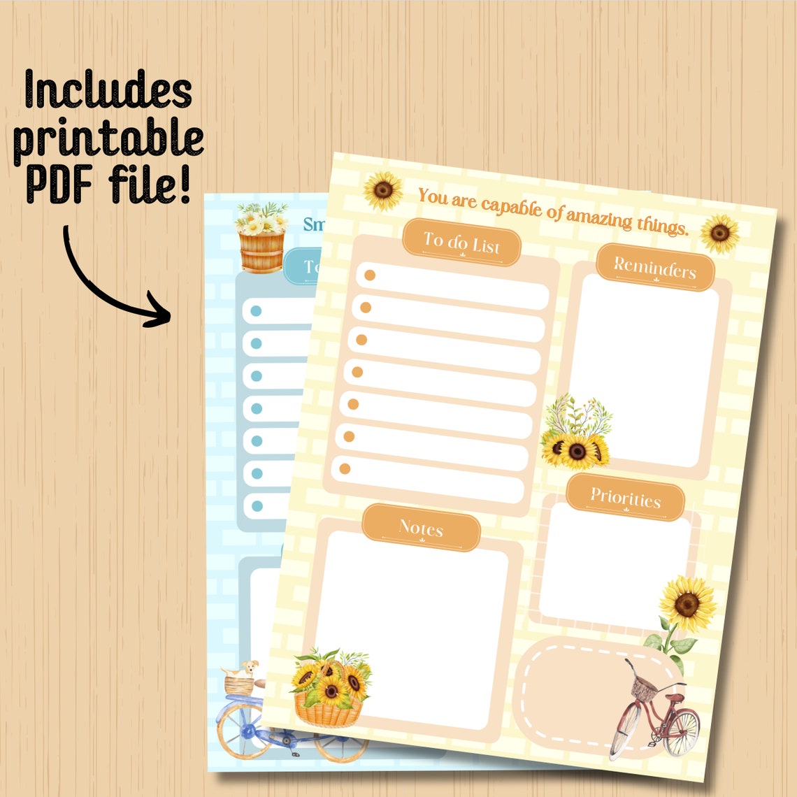 Vintage Printable, Positive Printable Notepad, Kawaii Memo Pad, Cute ...