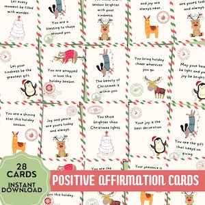 Christmas Positive Affirmation Cards, Affirmation Cards Printable, Christmas Message, Mental Health, Positive Saying Christmas Gift Print