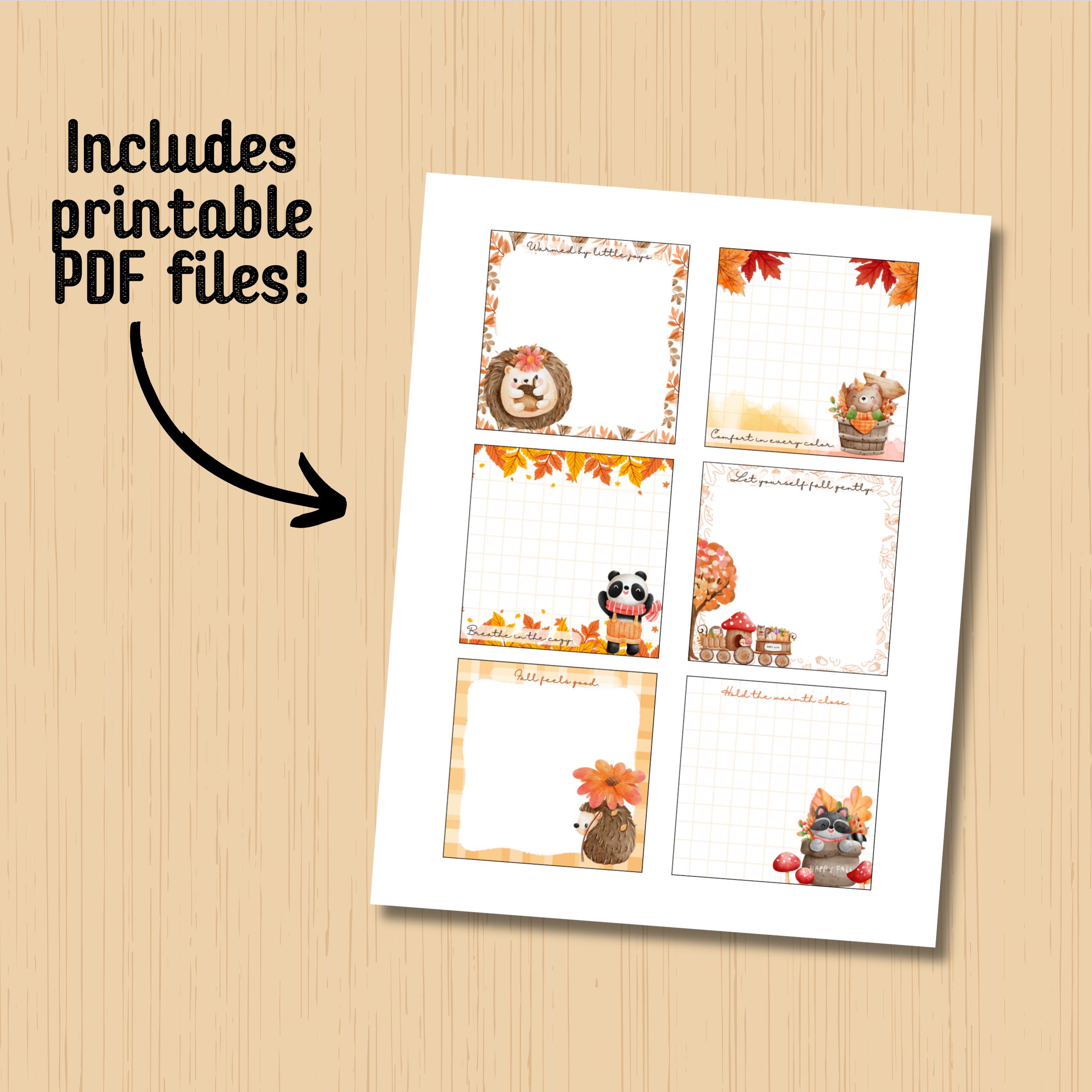 Fall Notepad, Printable Notepad, Positibe Printable, Autumn Print, Fall ...