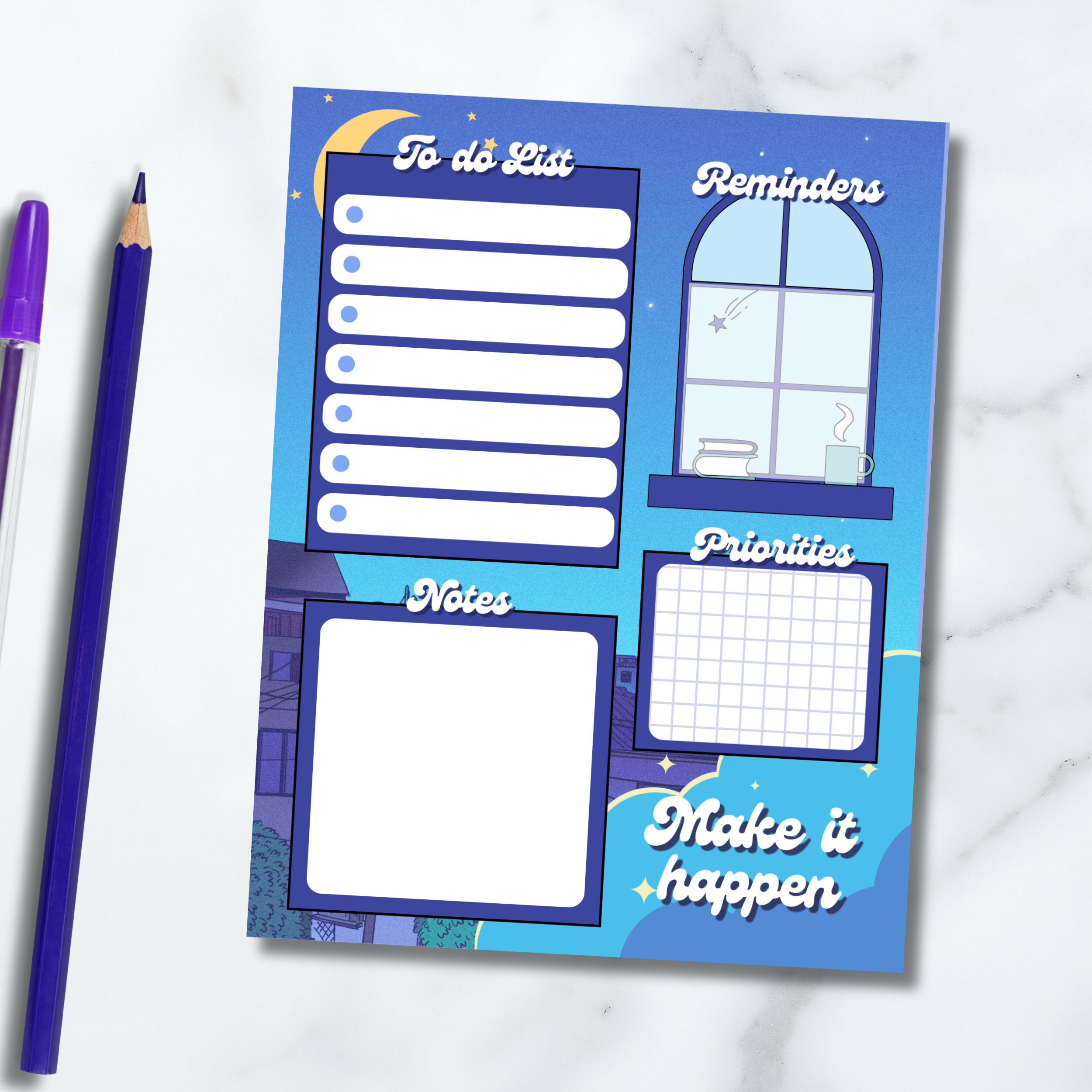 Printable Notepad, Kawaii Memo Pad, Lofi Daily to Do List, Printable ...
