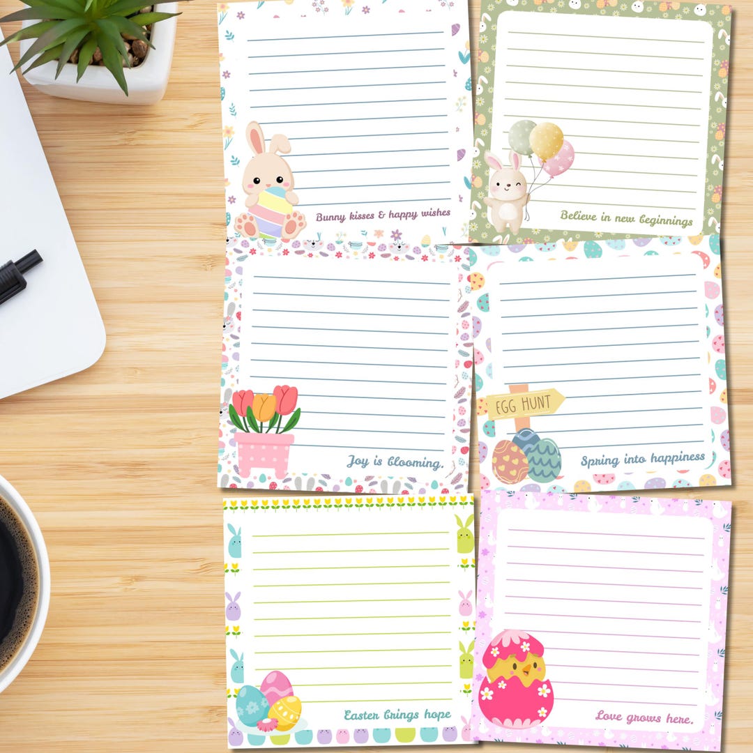Easter Notepad Easter Notepad, Printable Notepad, Printable Stationery, Easter ...