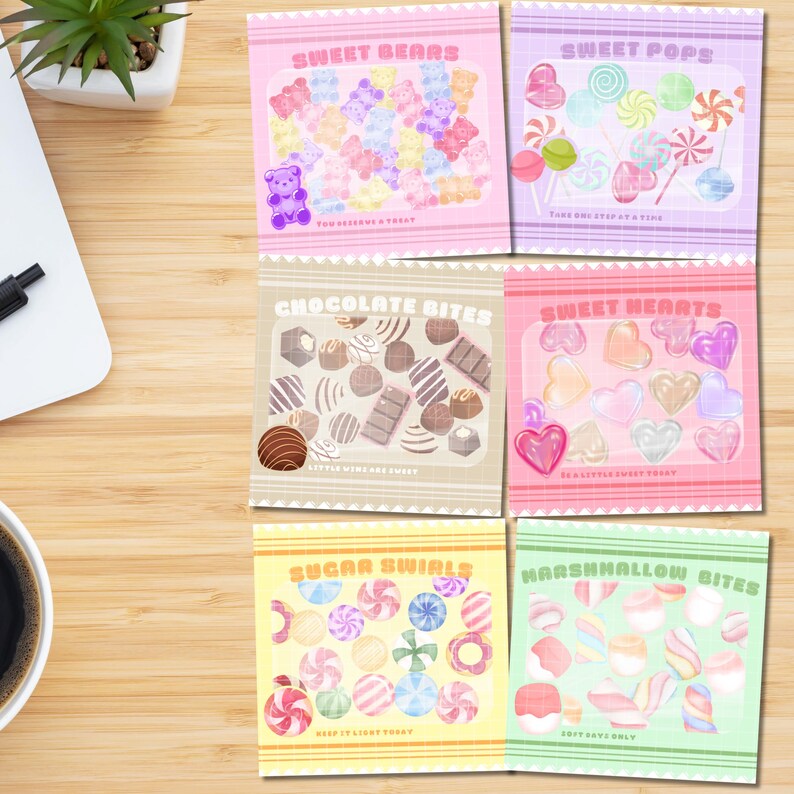Sweet Candy Pack Notepad Printable, Colorful Candy Notepad, Cute ...