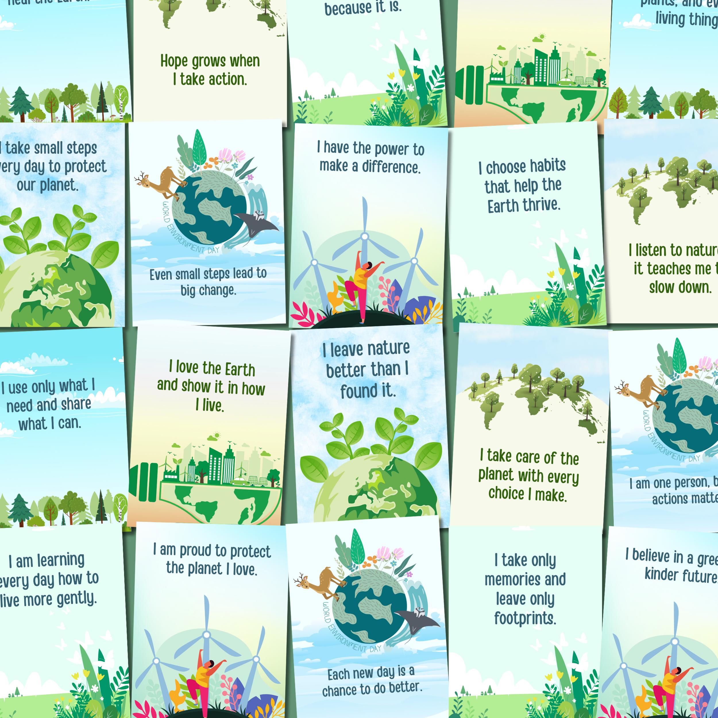 World Environment Day, Environment Affirmation Card, Positive ...