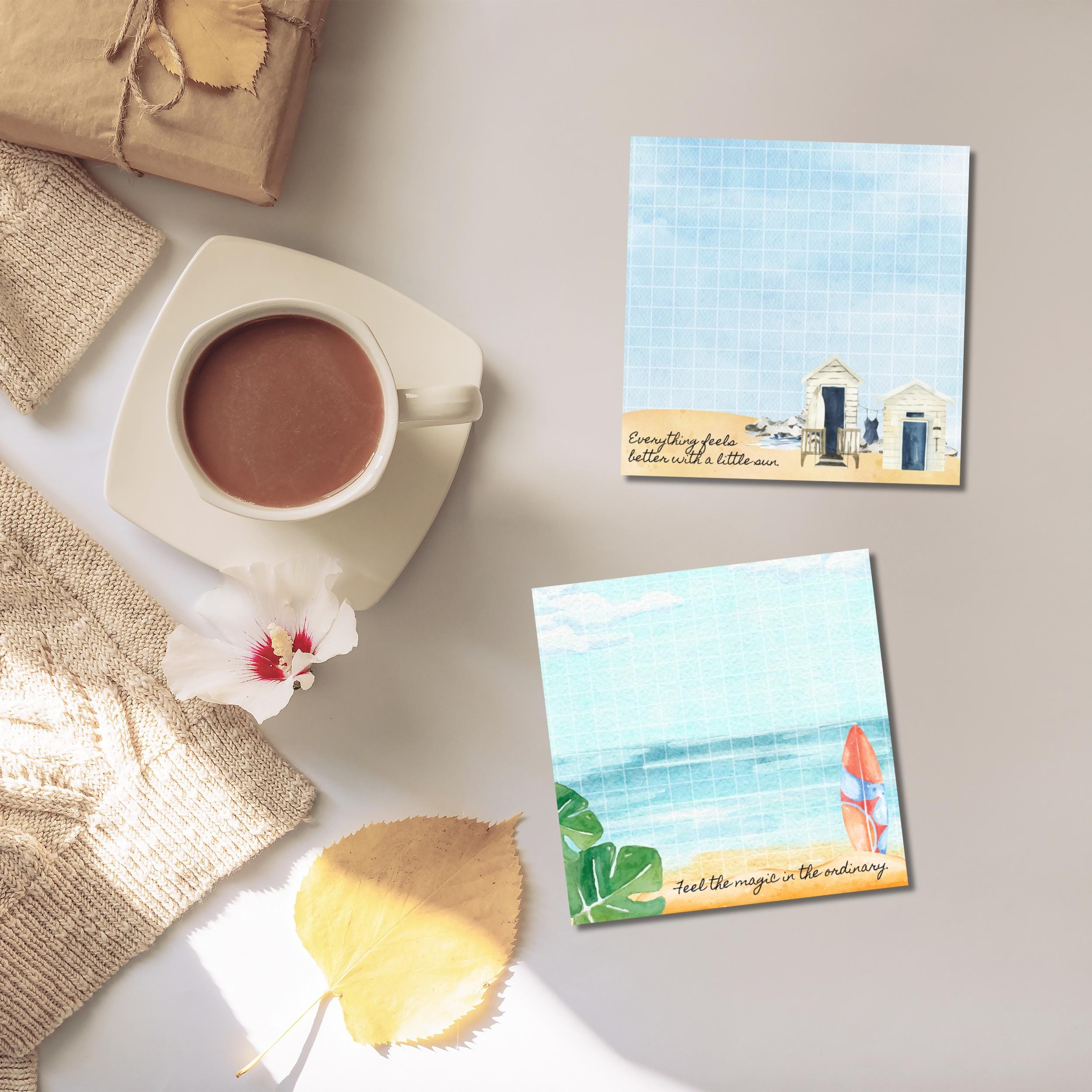 Summer Watercolor Notepad, Beach Vibe Notepad, Printable Notepad, Cute ...