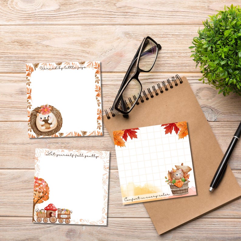 Fall Notepad, Printable Notepad, Positibe Printable, Autumn Print, Fall ...