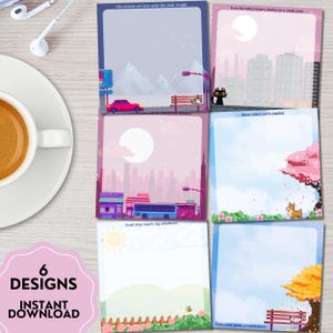 Pixel Positive Printable Notepad,  Pixel Art Kawaii Memo, Positive Affirmation, Printable Memo Sheets, Cute Stationery, Positive Quotes Note