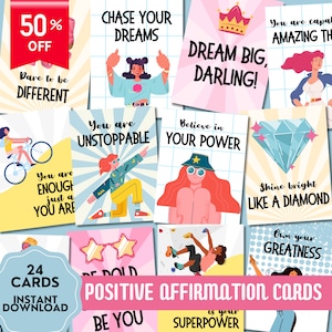 Girl Power Karte, Internationaler Frauentag Karte, Affirmation Karte, Printable Karte, Positive Zitate, Mentale Gesundheit, Empowerment der Frauen