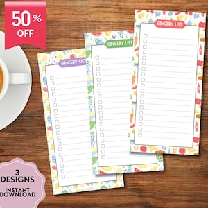 Lista zakupów, notatnik do druku, kawaii memo, urocze artykuły papiernicze, lista zakupów, szablon listy zakupów, notatnik listy zakupów do druku