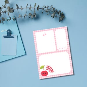 Cherry Notepad, Cherry Design, Cherry Print, Positive Printable Notepad ...