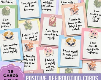 Teen Affirmation Cards, Positive Affirmation Cards, Affirmation Cards, Positive Quotes, Flower Affirmation Cards, Teen Motivation, Teen Gift