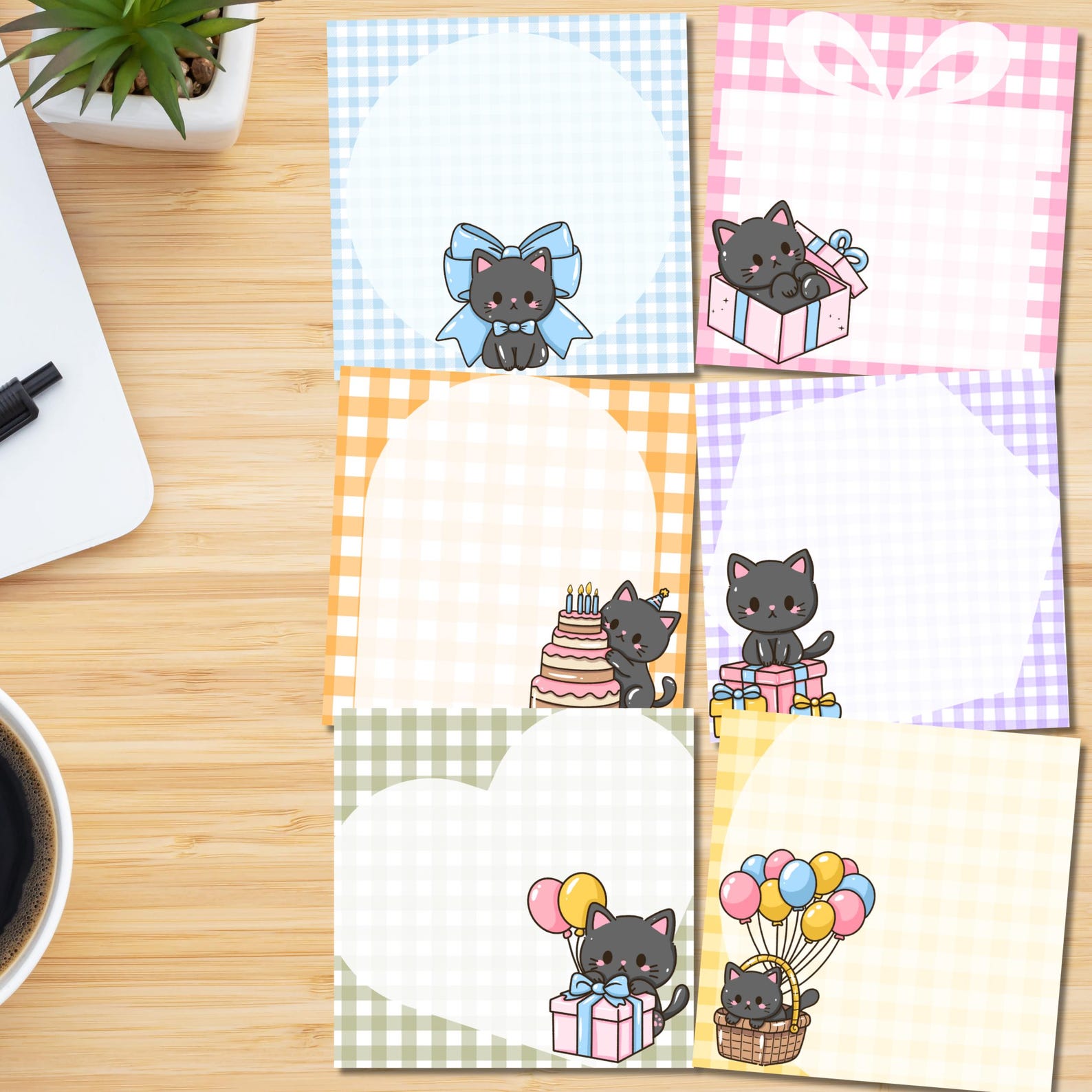 Birthday Notepad, Printable Notepad, Birthday Print, Cat Print, Cute ...