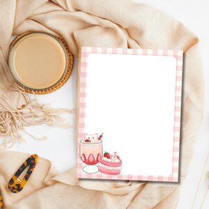 Strawberry Printable, Memo Pad Cute, Strawberry Printable Notepad, Cute ...