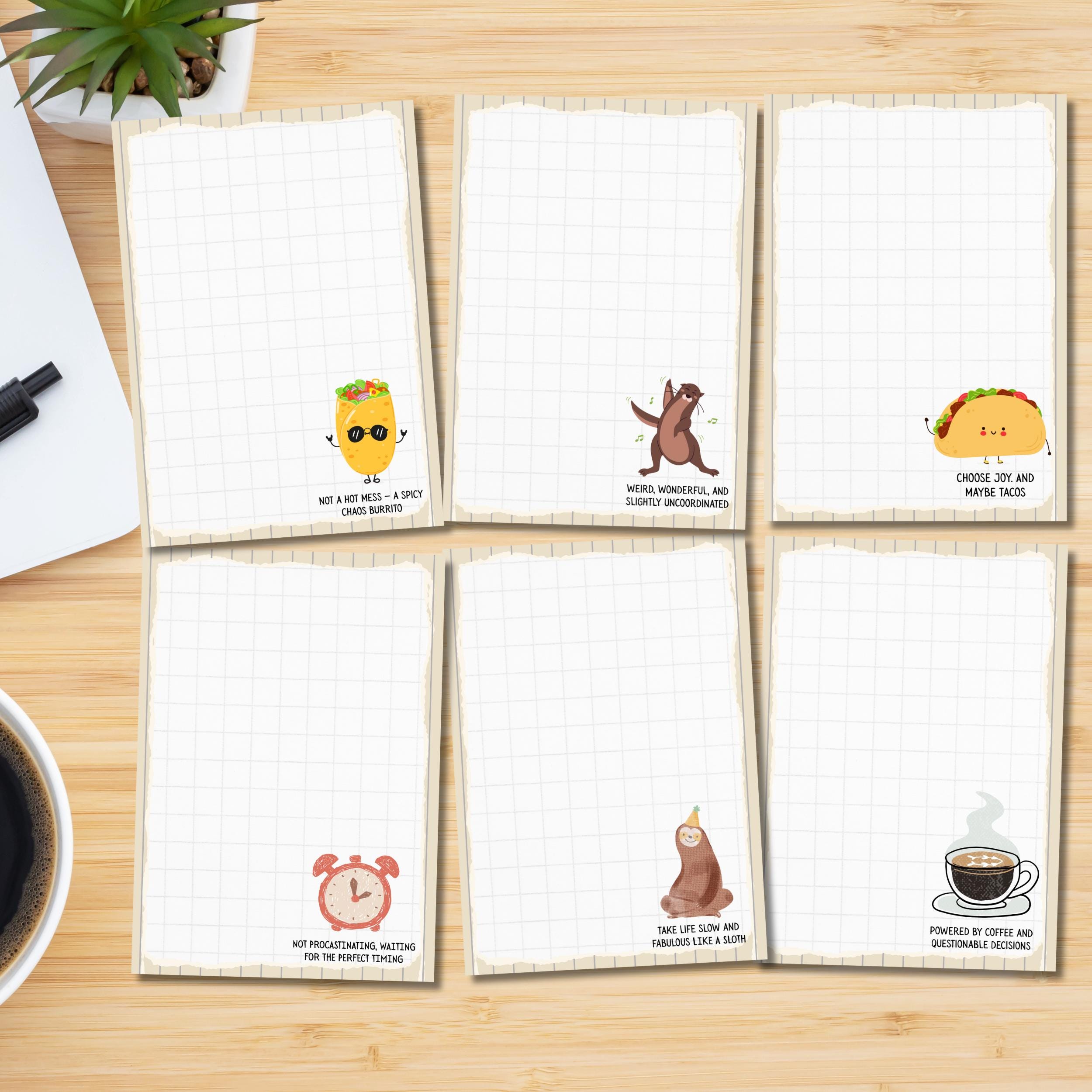Funny Printable Notepad, Cute Notepad, Cute Stationery, Kawaii Memo, A6 ...