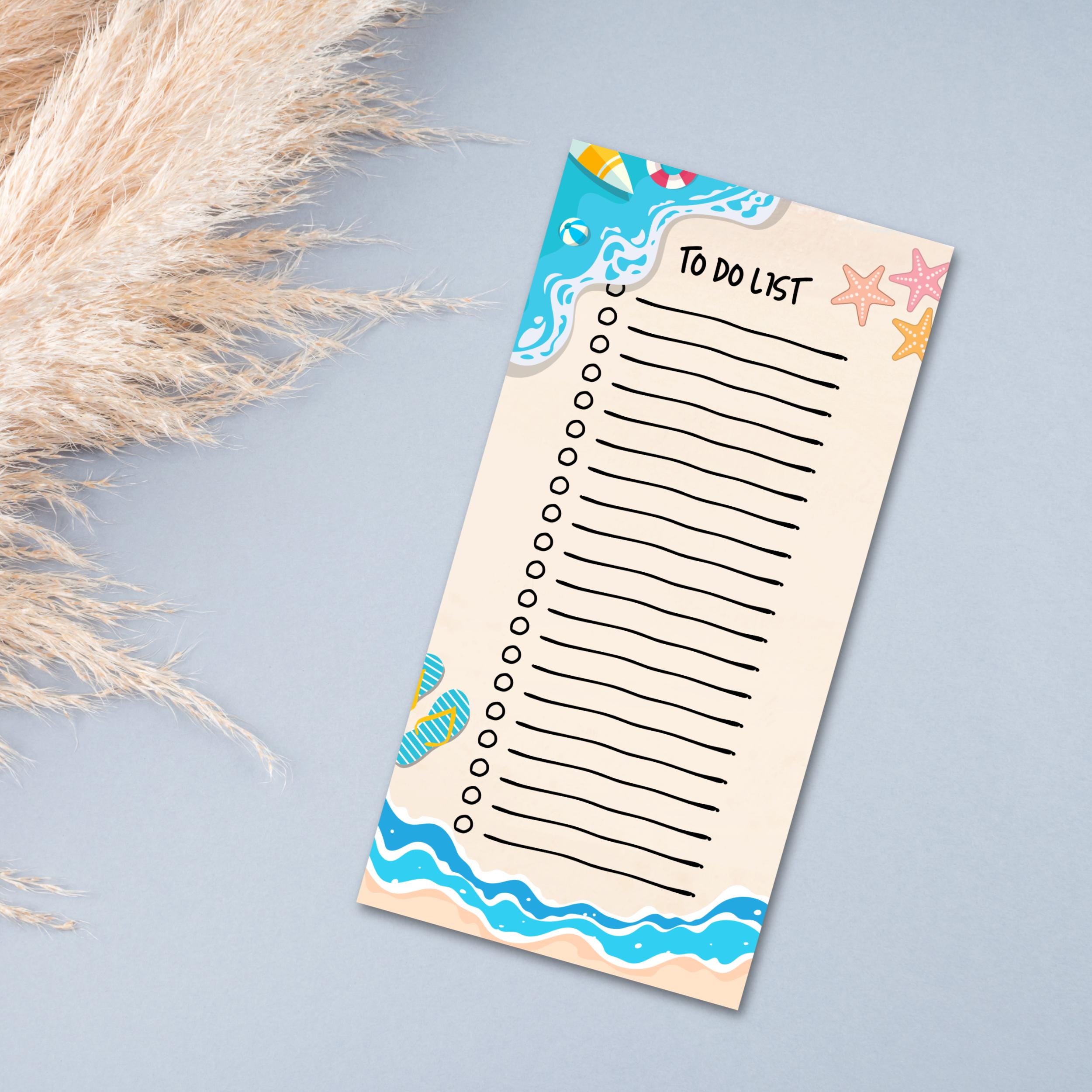 Beach to Do List, Printable Notepad , Kawaii Memo, to Do List, Cute ...