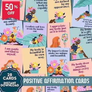 Positive Körper Affirmation Karte, positive Affirmation Karten, positiv bedruckbar, positive Zitate, psychische Gesundheit, Affirmation Selbstliebe