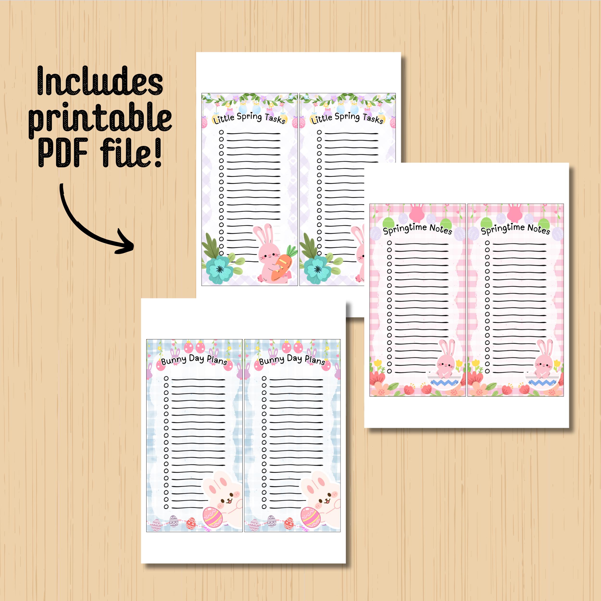 Easter Notepad Easter to Do List, Printable Notepad , Kawaii Memo, to Do List, Cute ...