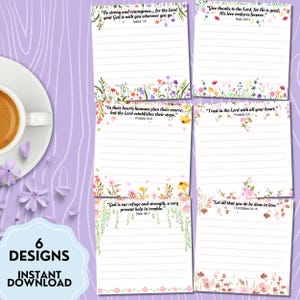 Christian Notepad, Printable Notepad, Kawaii Memo, Bible Verses Notepad, Cute Stationery, Christian Affirmation, Christian Printable