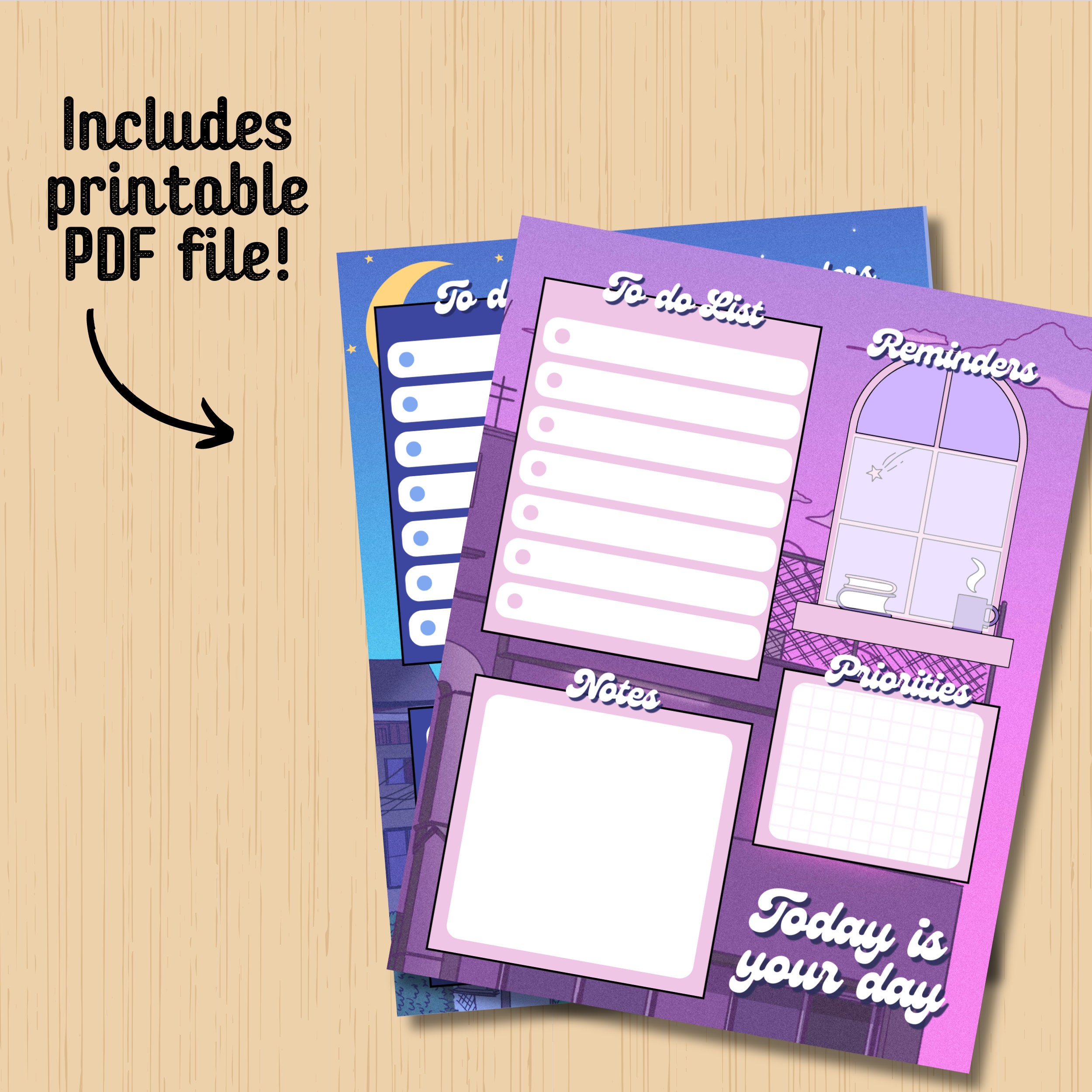 Printable Notepad, Kawaii Memo Pad, Lofi Daily to Do List, Printable ...