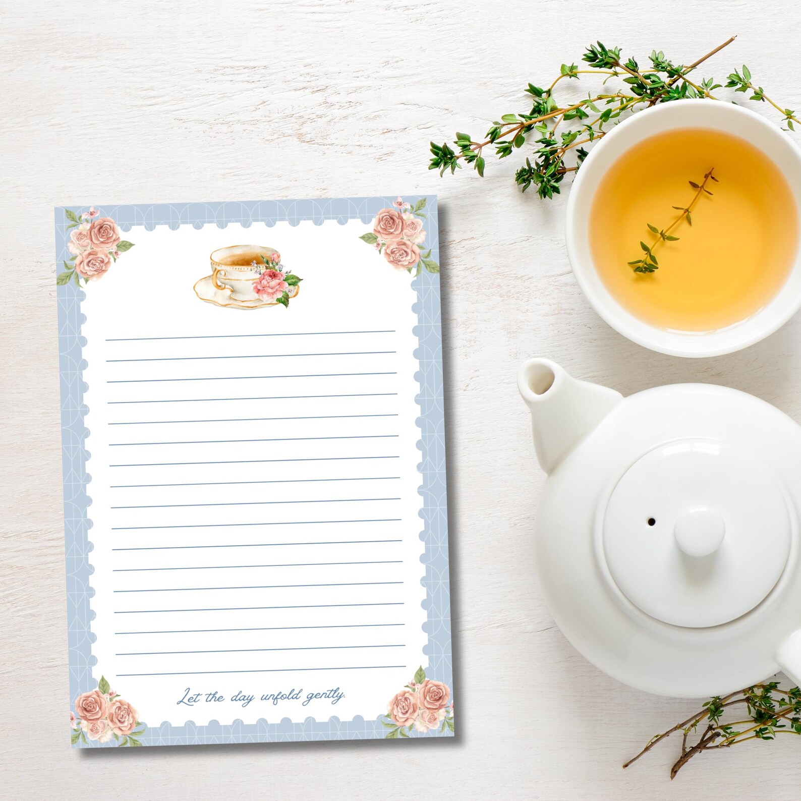 Regency Era Notepad, Vintage Notepad, Soft Romantic Printable Notepad ...