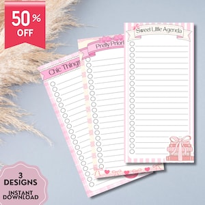 Coquette To do List, Printable Notepad , Kawaii Memo, To do List, Cute Stationery, List Notepad, Cute Coquette, Coquette Notepad, Cute Notes