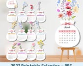 Floral Calendar, Printable Calendar, Cute Calendar, Calendar 2027, Vase Calendar, Desk Calendar, Flower Calendar, Wildflower Design