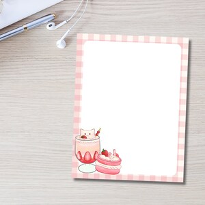 Strawberry Printable, Memo Pad Cute, Strawberry Printable Notepad, Cute ...