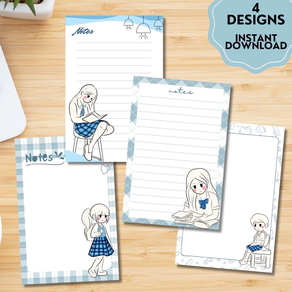 Printable Study Notepad School Notepad, Student Notes, Printable Memo Pad , Student Printable ...