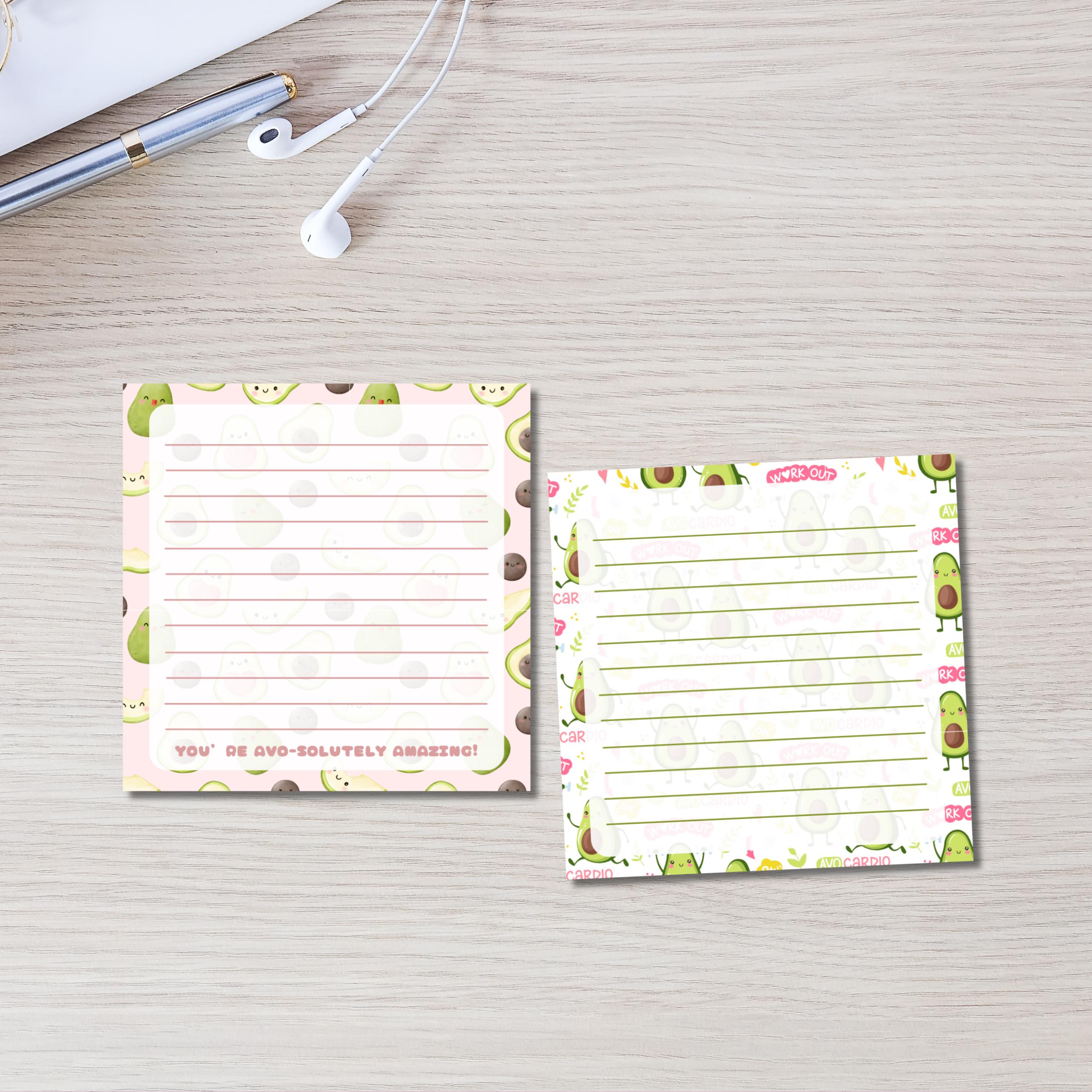 Avocado Notepad, Avocado Printable, Cute Avocado, Printable Notepad ...