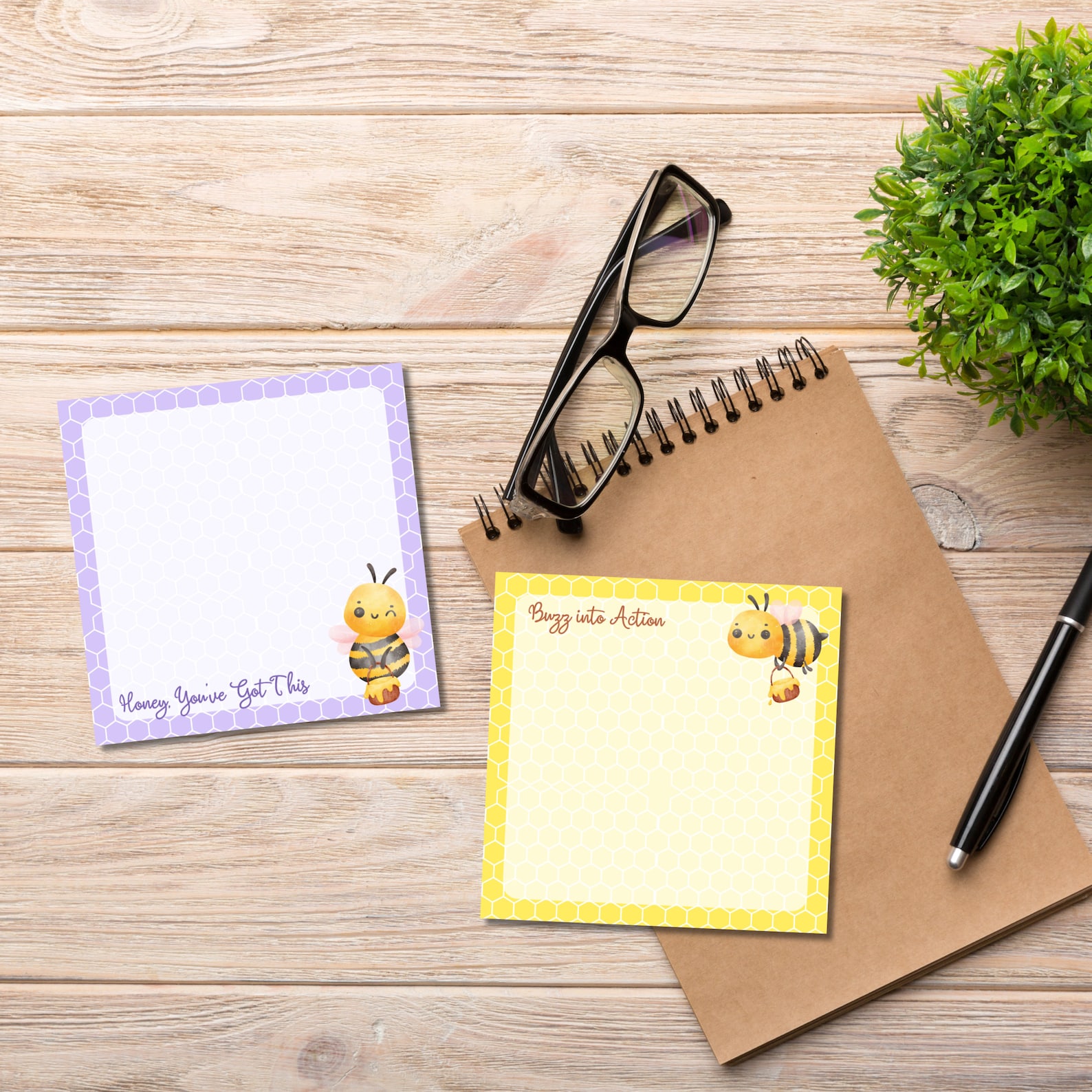 Bee Positive Notepad, Bee Printable, Memo Pad Cute, Bee Printable ...