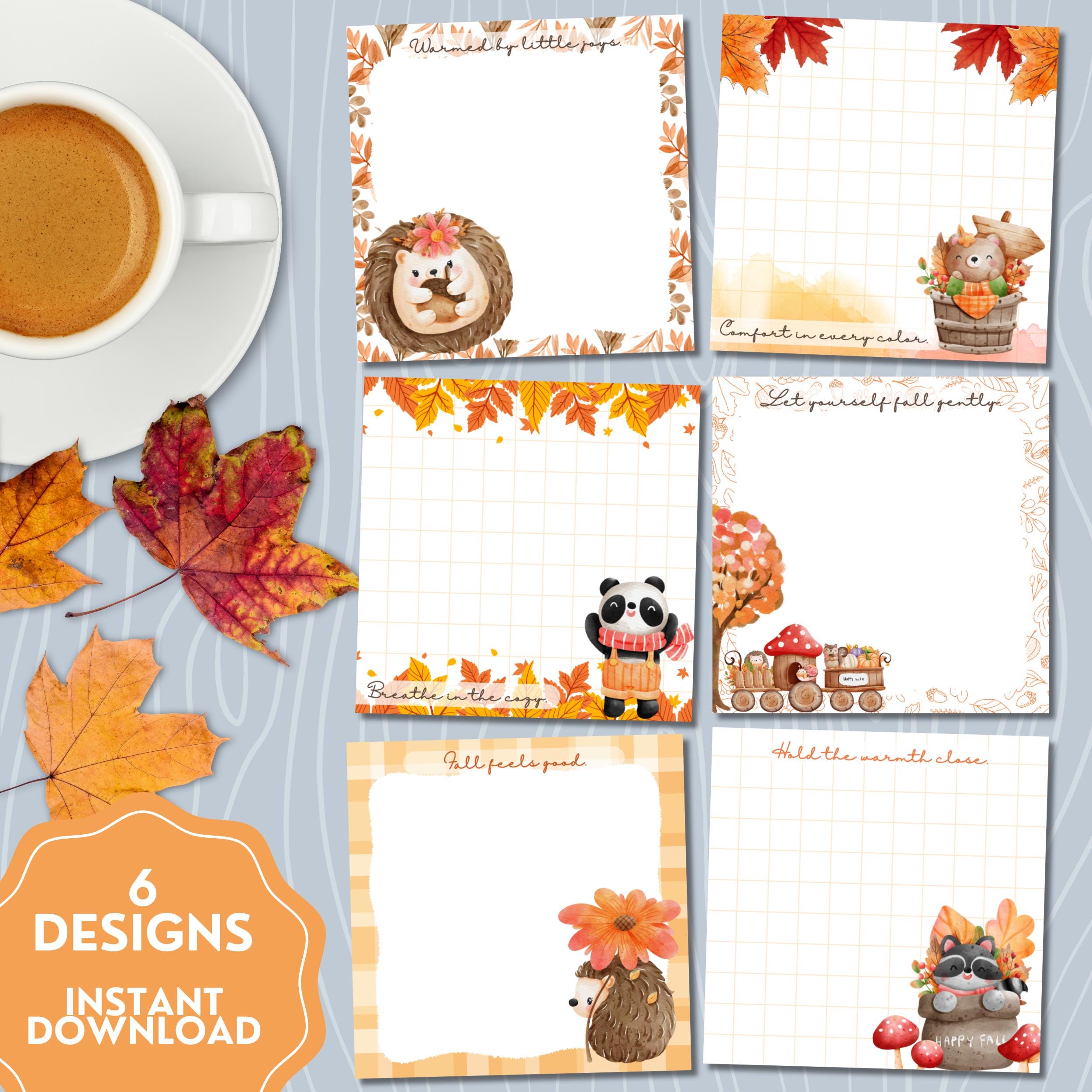 Fall Notepad, Printable Notepad, Positibe Printable, Autumn Print, Fall ...