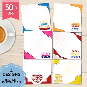 Lehrer Notizblock, Lehrer Notizblock, süßes Notizblock, süßes Briefpapier, Kawaii Memo, positive Affirmation, Geschenk für Lehrer, bedruckbarer Notizblock