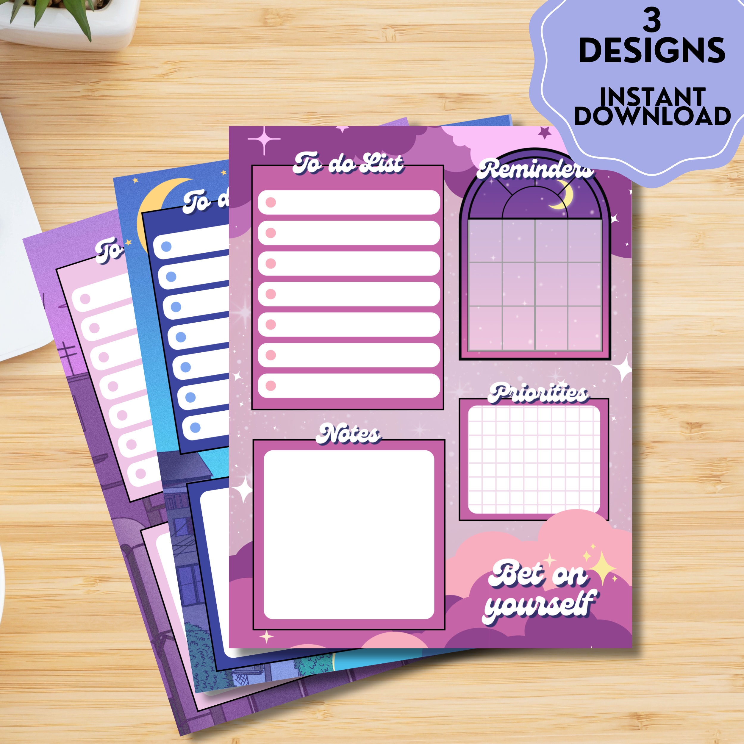 Printable Notepad, Kawaii Memo Pad, Lofi Daily to Do List, Printable ...