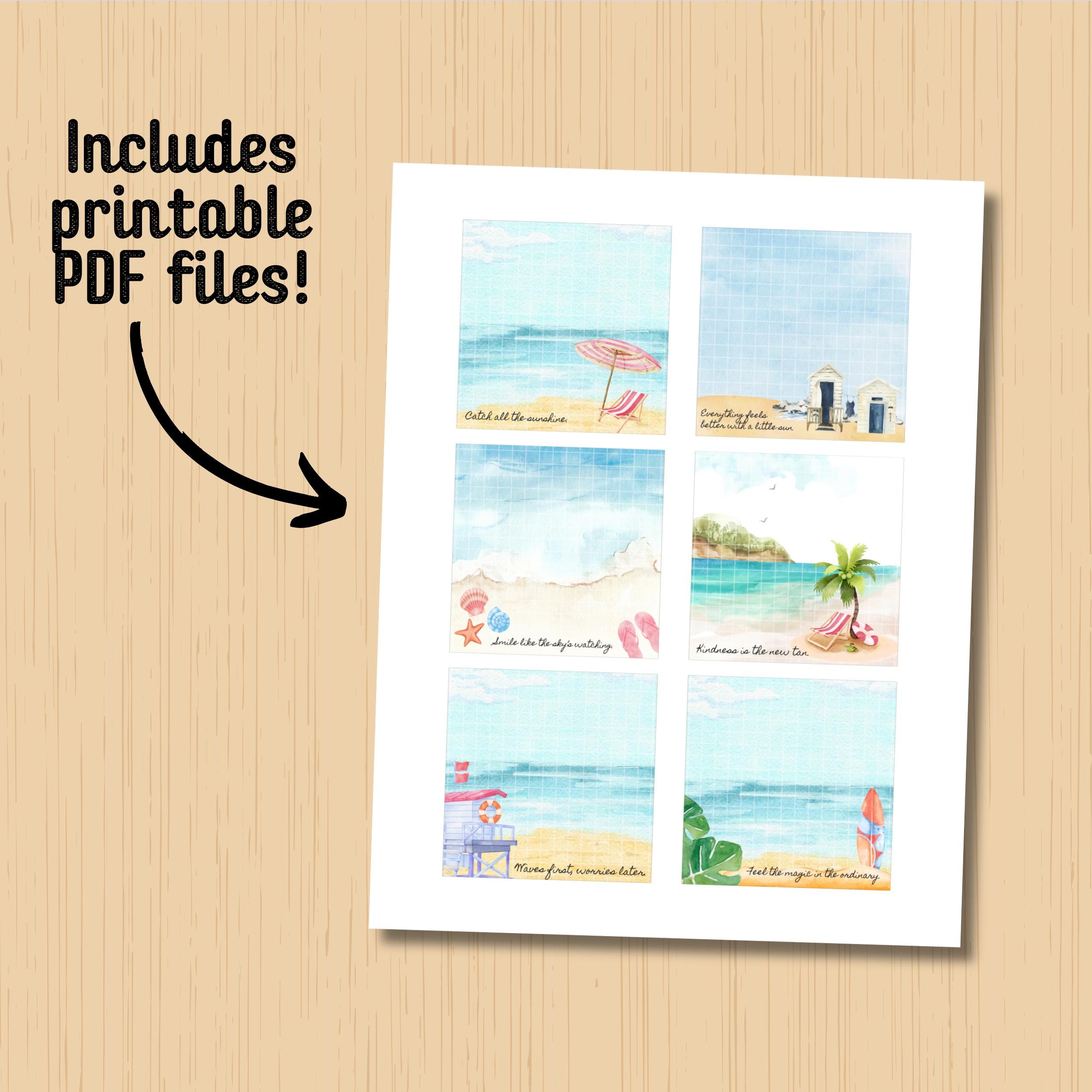 Summer Watercolor Notepad, Beach Vibe Notepad, Printable Notepad, Cute ...