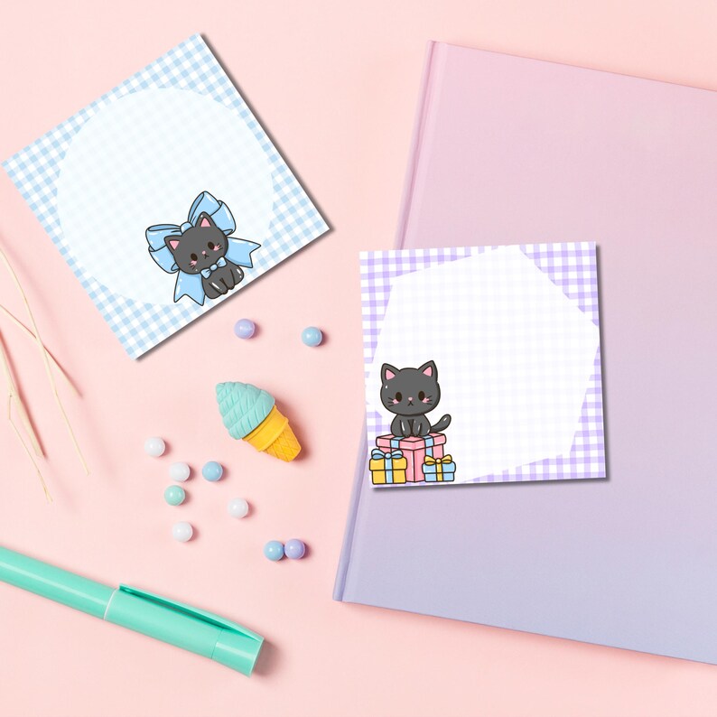 Birthday Notepad, Printable Notepad, Birthday Print, Cat Print, Cute ...