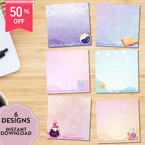 Positive druckbare, süße Briefpapier, magische Design, positive Affirmation druckbare Notizblock, psychische Gesundheit, Kawaii Memo, druckbare Briefpapier