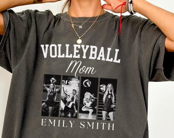 Custom Volleyball Mom Photo Shirt, Personalized Game Day Tee, Picture Name Player Grandma Gifts, Volleyball Mama Gift, High School Sports