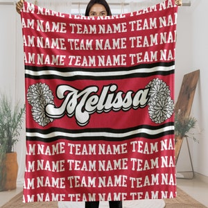 Personalized Cheerleading Blanket Custom Name Senior Cheer Gift Custom Cheer Coach Gift Competitive Cheer Team Gift For Cheerleader Blanket