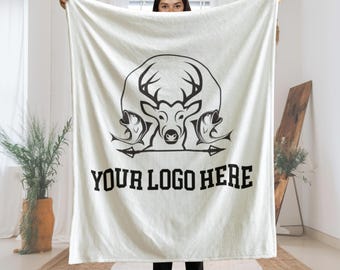 Custom Logo Design Blanket, Custom Logo Team Mascot, Personalized Logo Business Blanket, Custom Brand Gift, Your Design Gifts