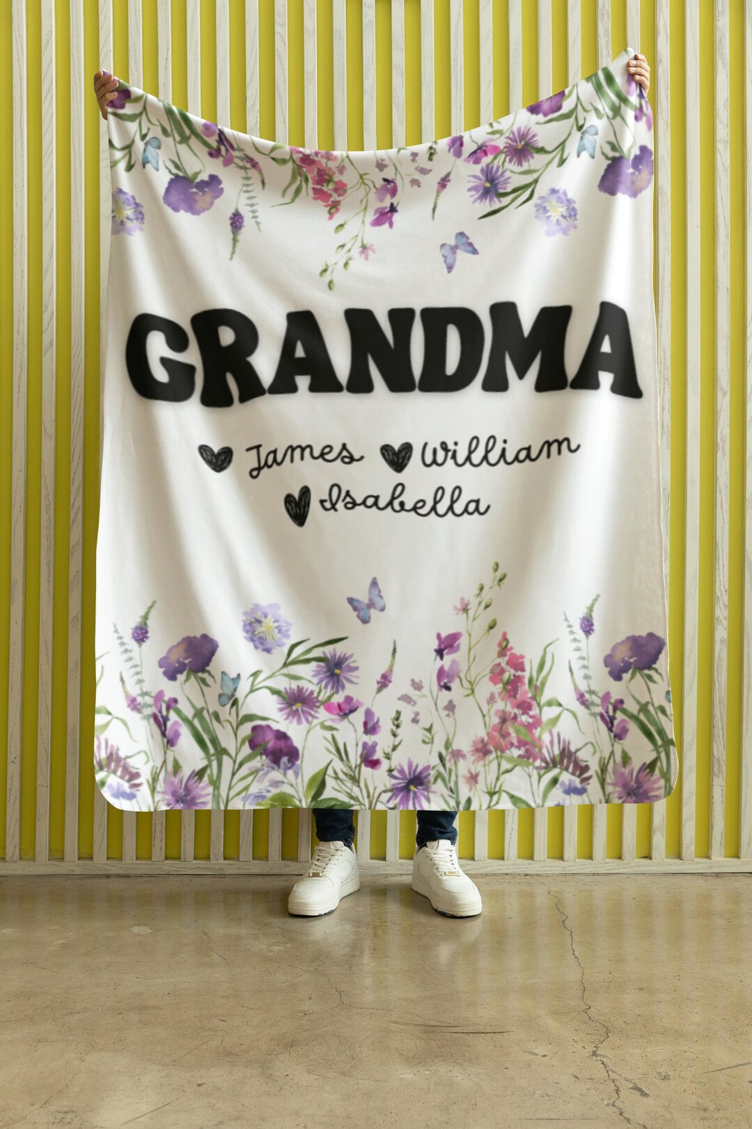 Gradma Blanket With Kids Name Custom Name Blanket Personalized Family ...