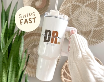 Black woman doctorate gift, Custom doctor gift, Afro woman doctoral, Educate black woman, Doctorate graduation gift, PhD graduation Tumbler