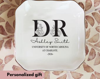 Doctorate gifts Ring Dish Jewelry Dish With Name for sister Personalized Graduation Gift Custom Jewelry Dish Daughter Trinket Ring Tray