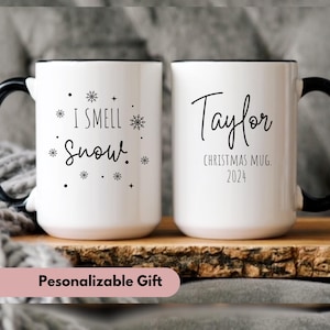 Personalized Christmas mug, Snow mug, Cute Christmas mug, winter holiday mug, Christmas gift idea, Xmas mug, custom mug for Christmas