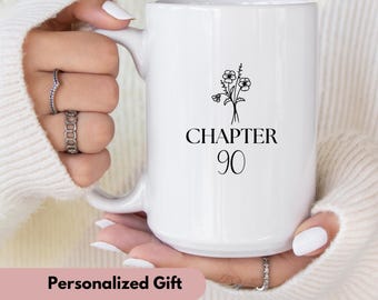 Custom 90th Birthday Gift happy 90th birthday mug 1936 mug 90th birthday mug Turning 90 mug Mom Birthday Gift Chapter 90 Floral mug for her