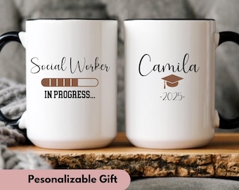 Custom Social worker gift, Future Social Worker, MSW graduation gift, School Social worker loading mug, Social Worker in Progress