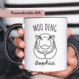 Moo Deng mug, Moo Deng Gang gift, Personalized unique present for her or him,Baby Pygmy Hippo moo deng mug, Moo Deng lover, Moo Deng memes