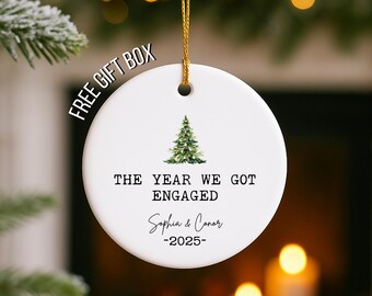 Engaged Date Ornament, Future Mr Mrs Ornament,Christmas Engaged Ornament 2025, Couples Ornament, Engagement Announcement