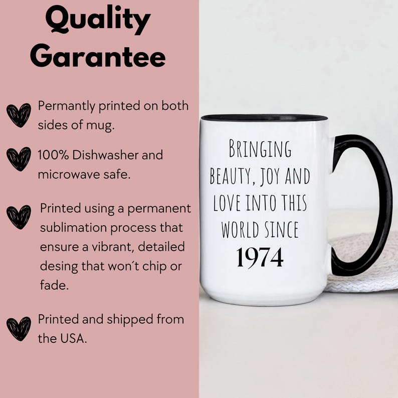 Custom 50th Birthday Gifts, Happy 50th Birthday Mug, Wildflowers Custom