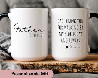 Personalized Father of the bride gift, Father of the bride gift from Daughter, Father day gift, custom mug for dad, unique gift for dad
